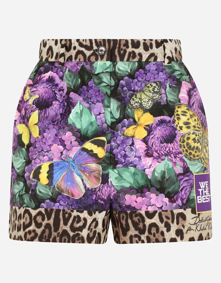 Butterfly-print poplin shorts - 3