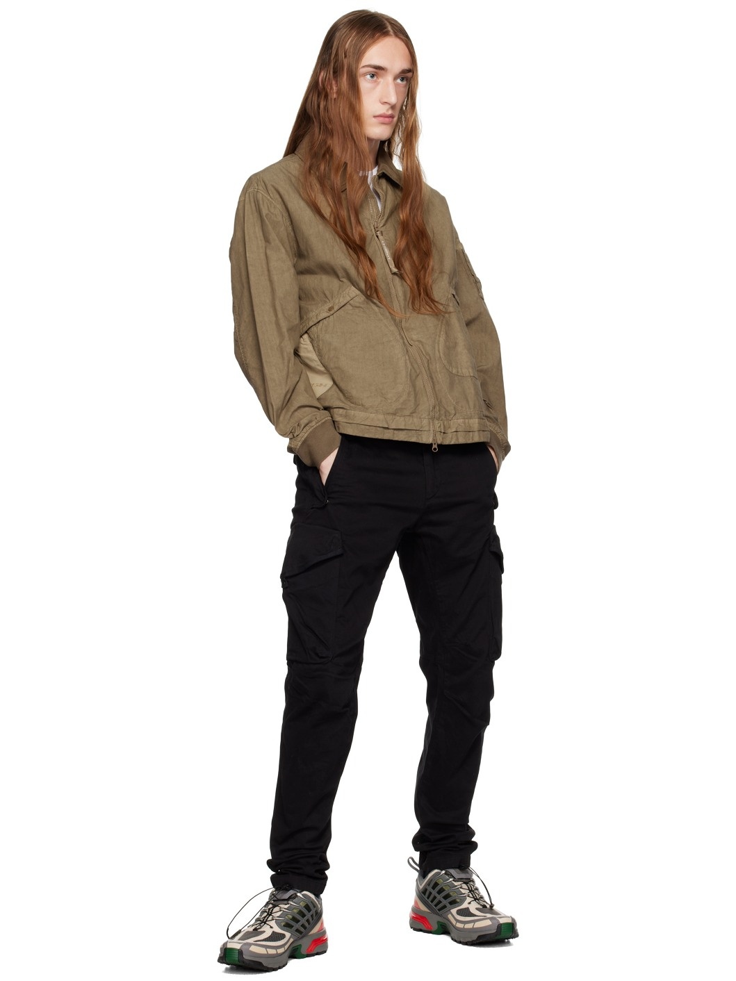 Black Garment-Dyed Cargo Pants - 4