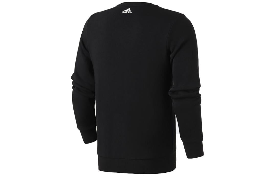 Men's adidas Printing Alphabet Round Neck Pullover Long Sleeves Black DW4601 - 2