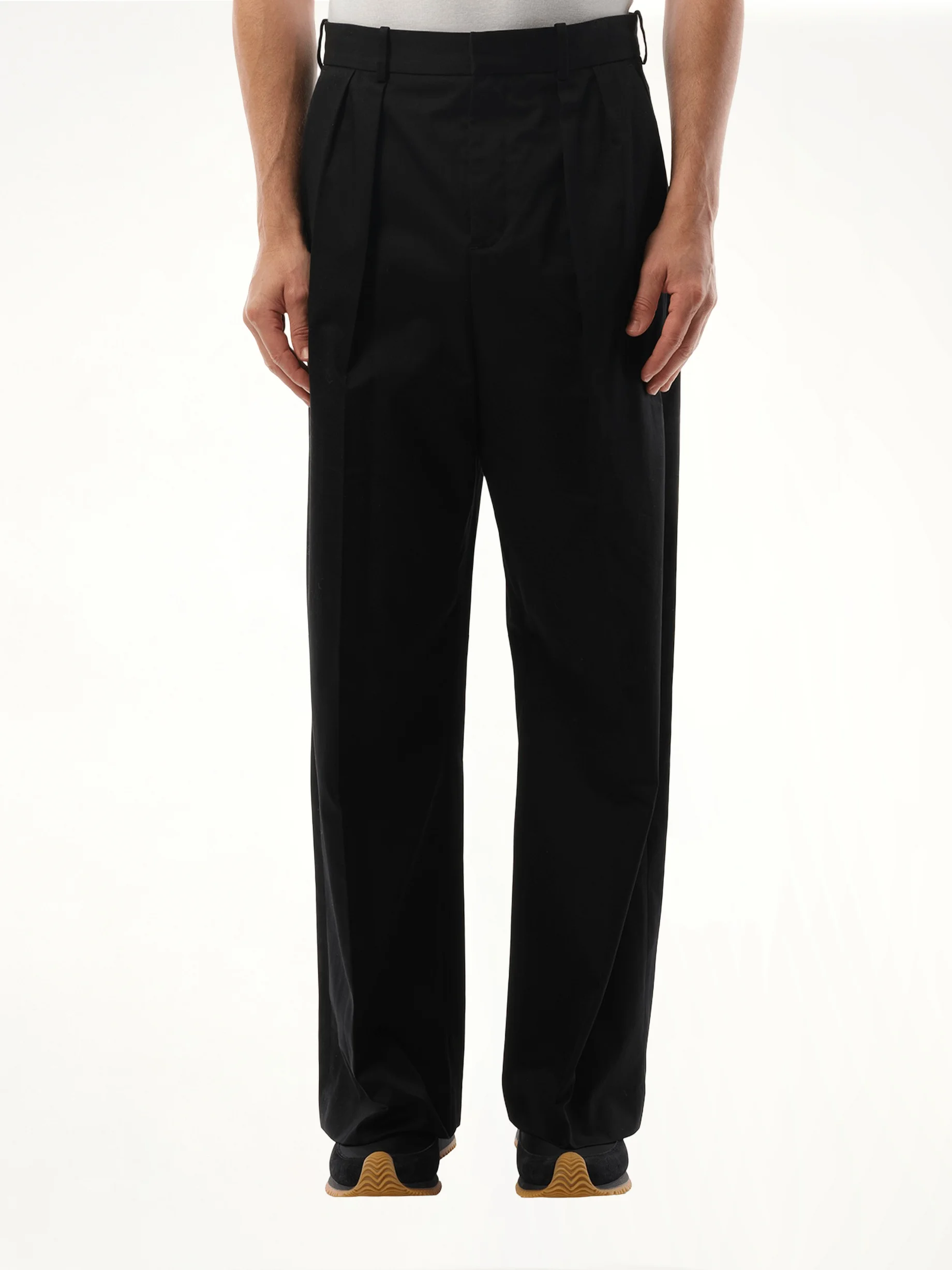 Pleated Trouser in Black - 1