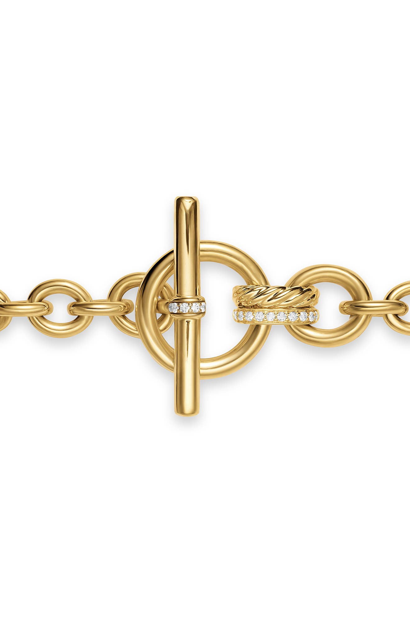 David Yurman DY Mercer® Toggle Chain Bracelet in 18K Yellow Gold with Diamonds, 12.7mm at Nordstrom - 3