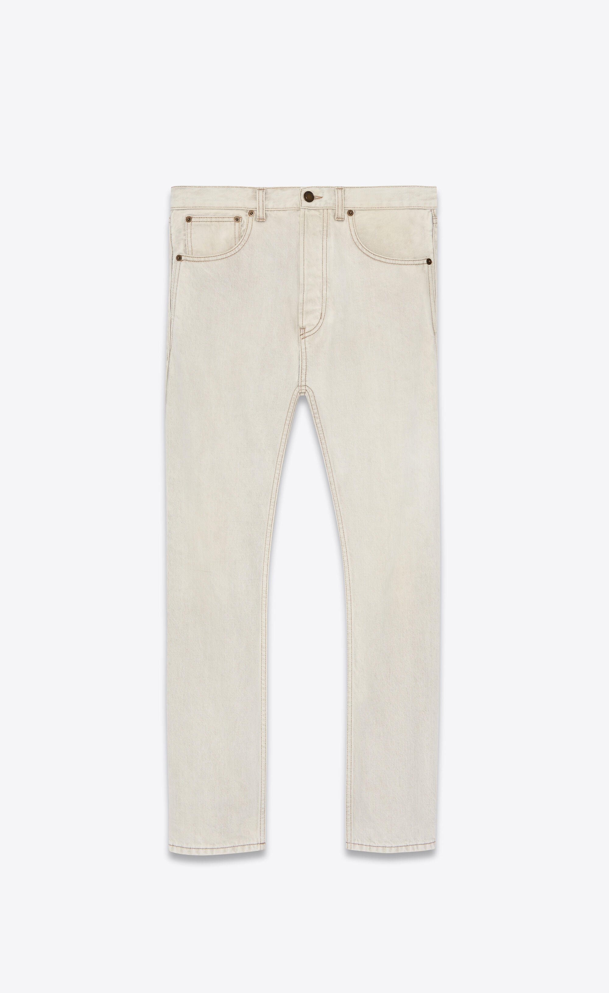 straight-cut jeans in gray super bleach white denim - 1