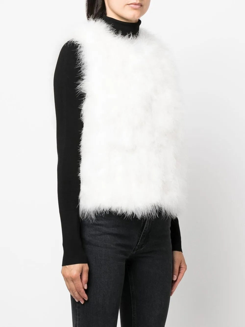 YVES SALOMON - Women Trendy Fluffy Gilet - 2