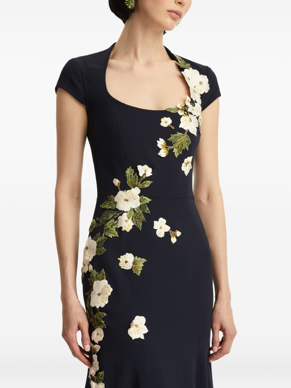 floral-embroidered evening dress - 5