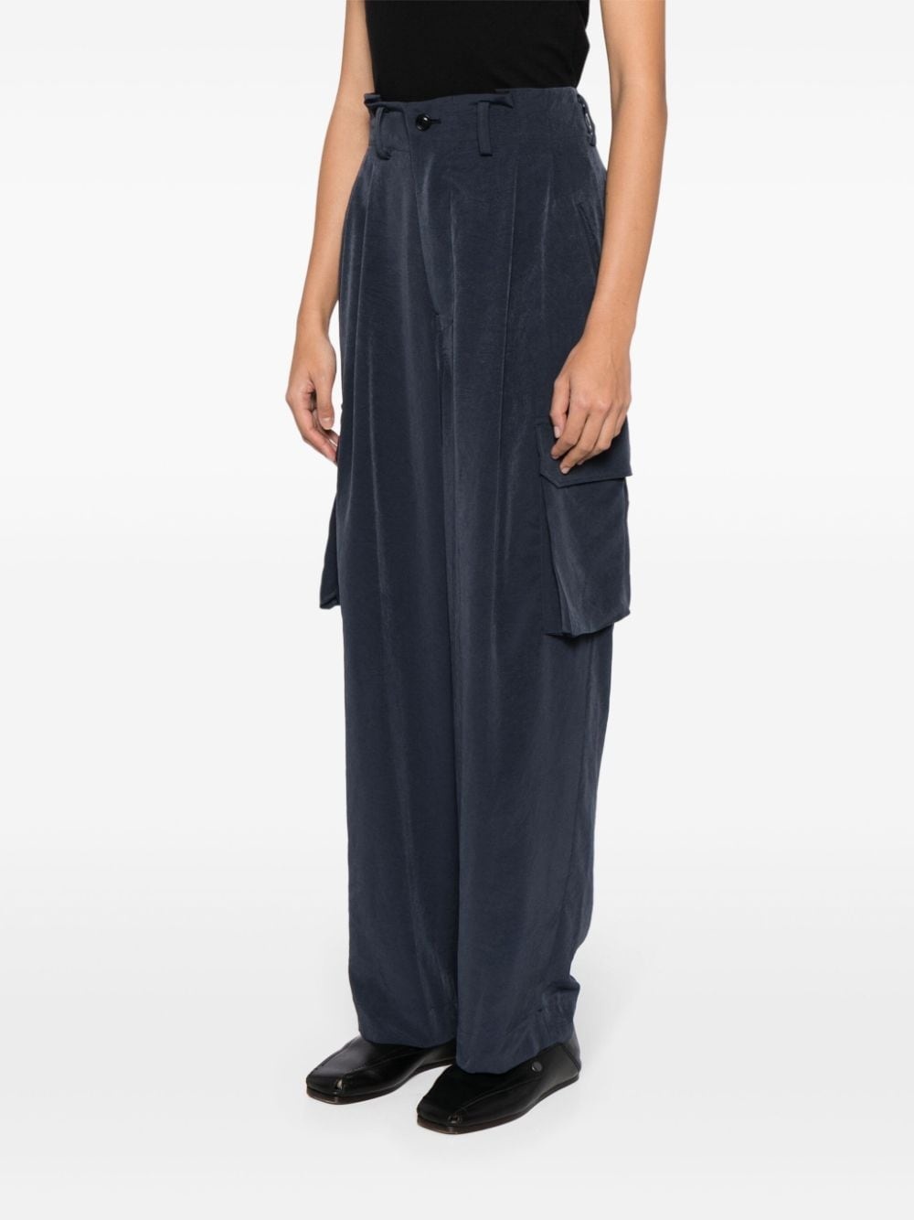 draped cargo trousers - 3