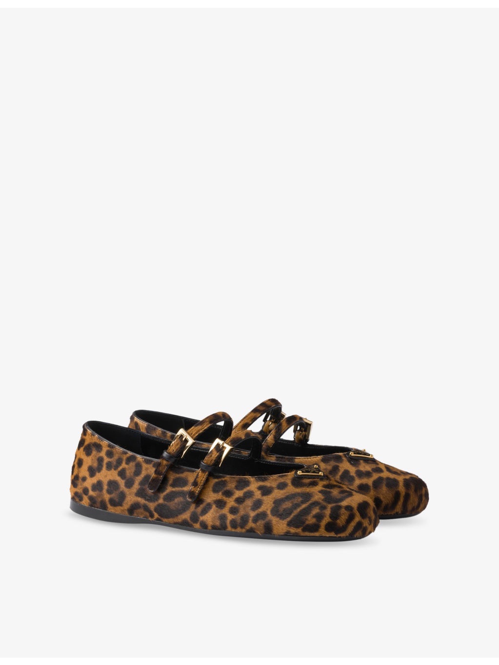 Leopard Leather Ballerina Flats - 3
