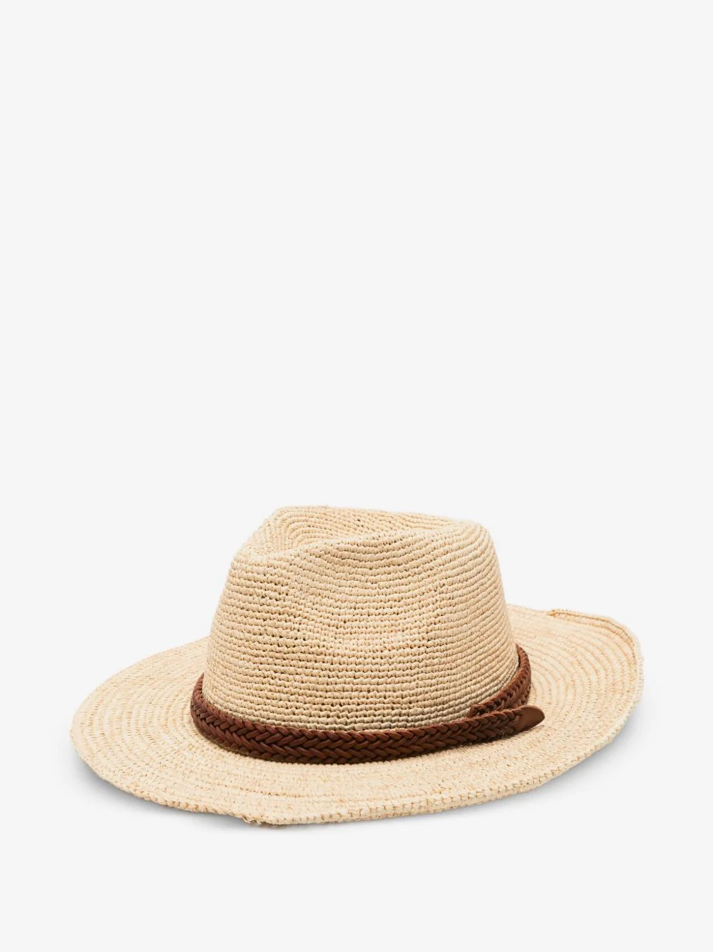 woven braided-strap sun hat - 1