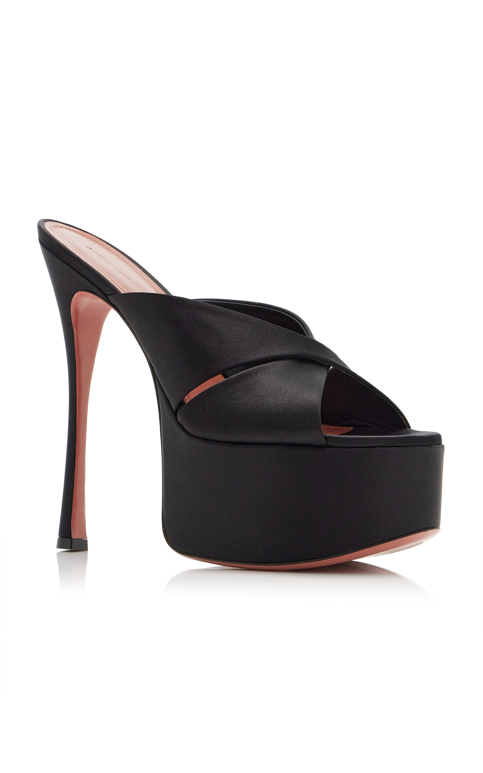 Salma Satin Platform Sandals black - 4