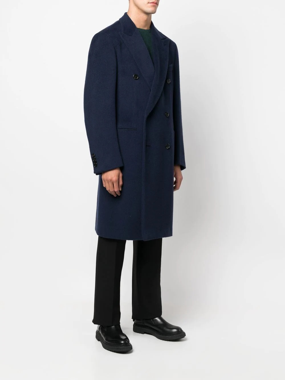 double-breasted cashmere coat - 3