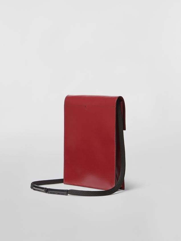 BI-COLOURED BLUE AND BORDEAUX PVC TRIBECA BAG - 3