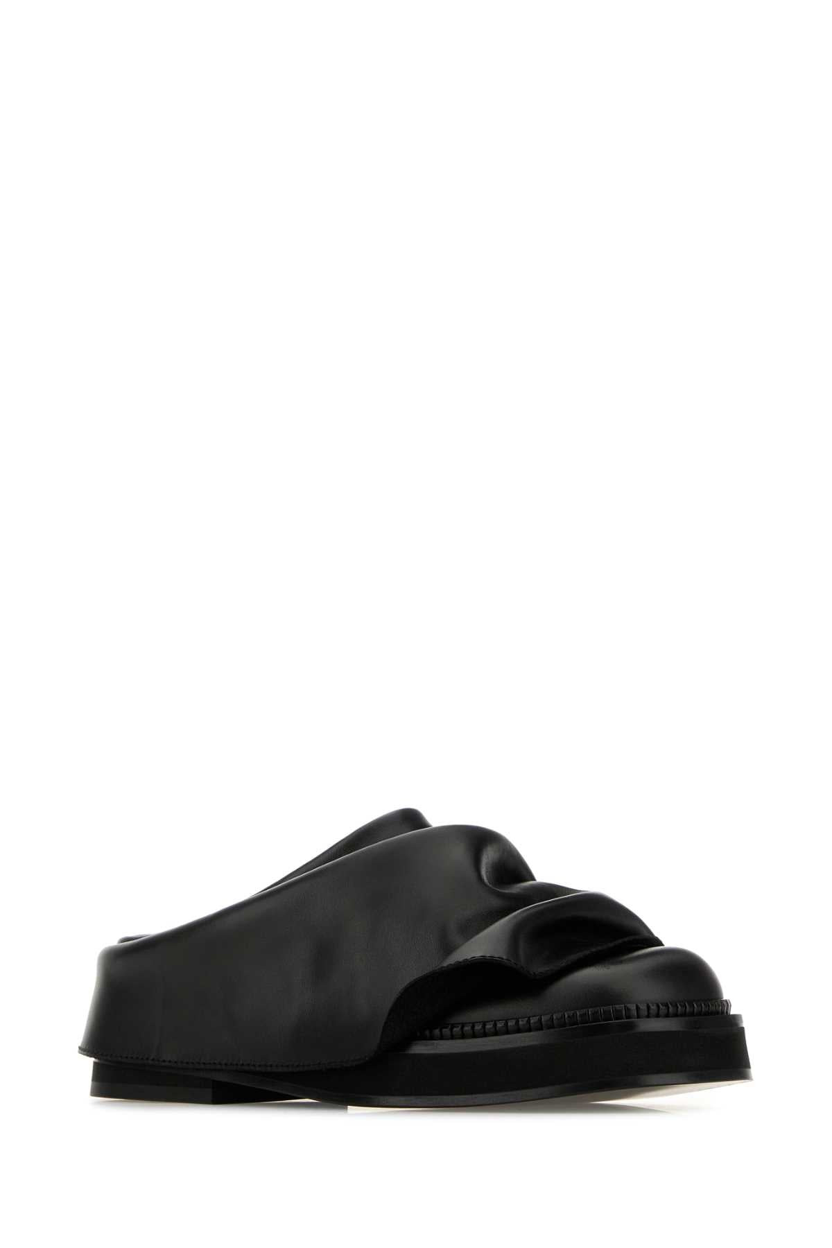 The Attico Women Black Leather Mini Robin Slippers - 2