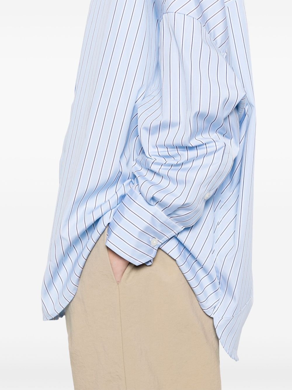 striped poplin shirt - 5