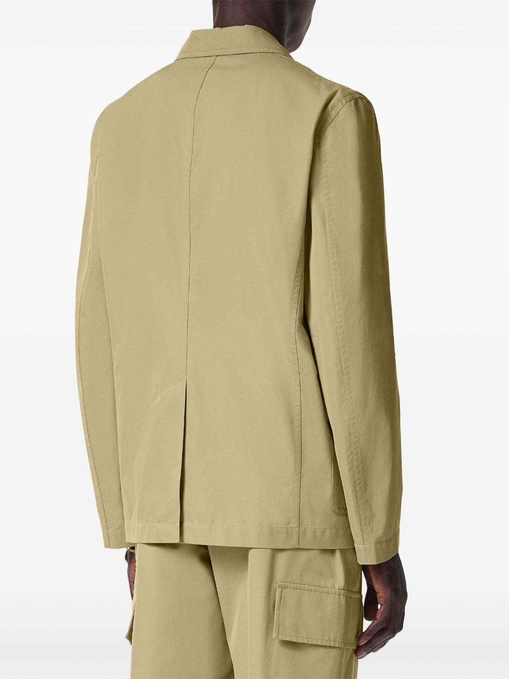 flap-pocket cotton blazer - 4