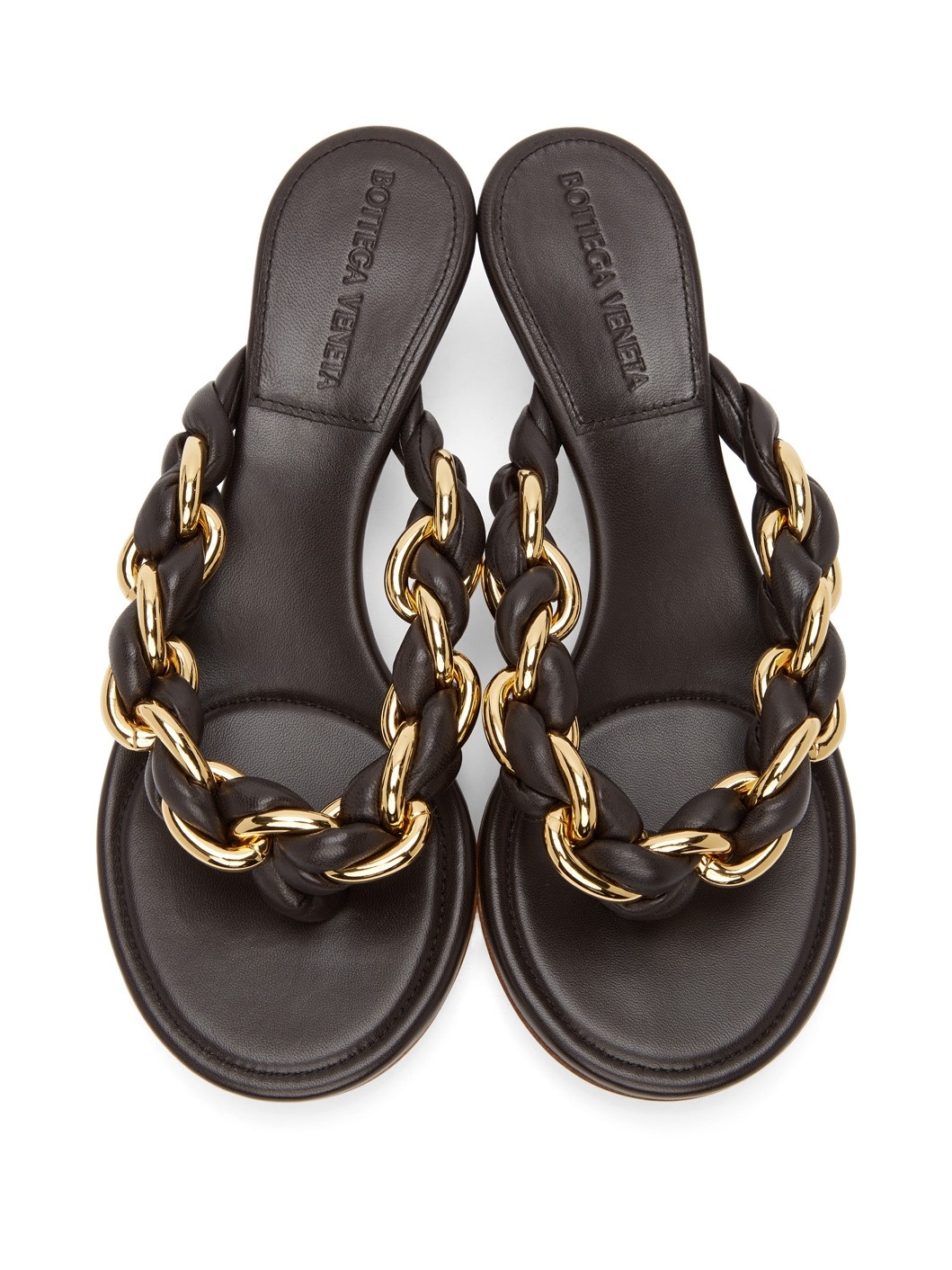 Brown Chain Dot Sandals - 5