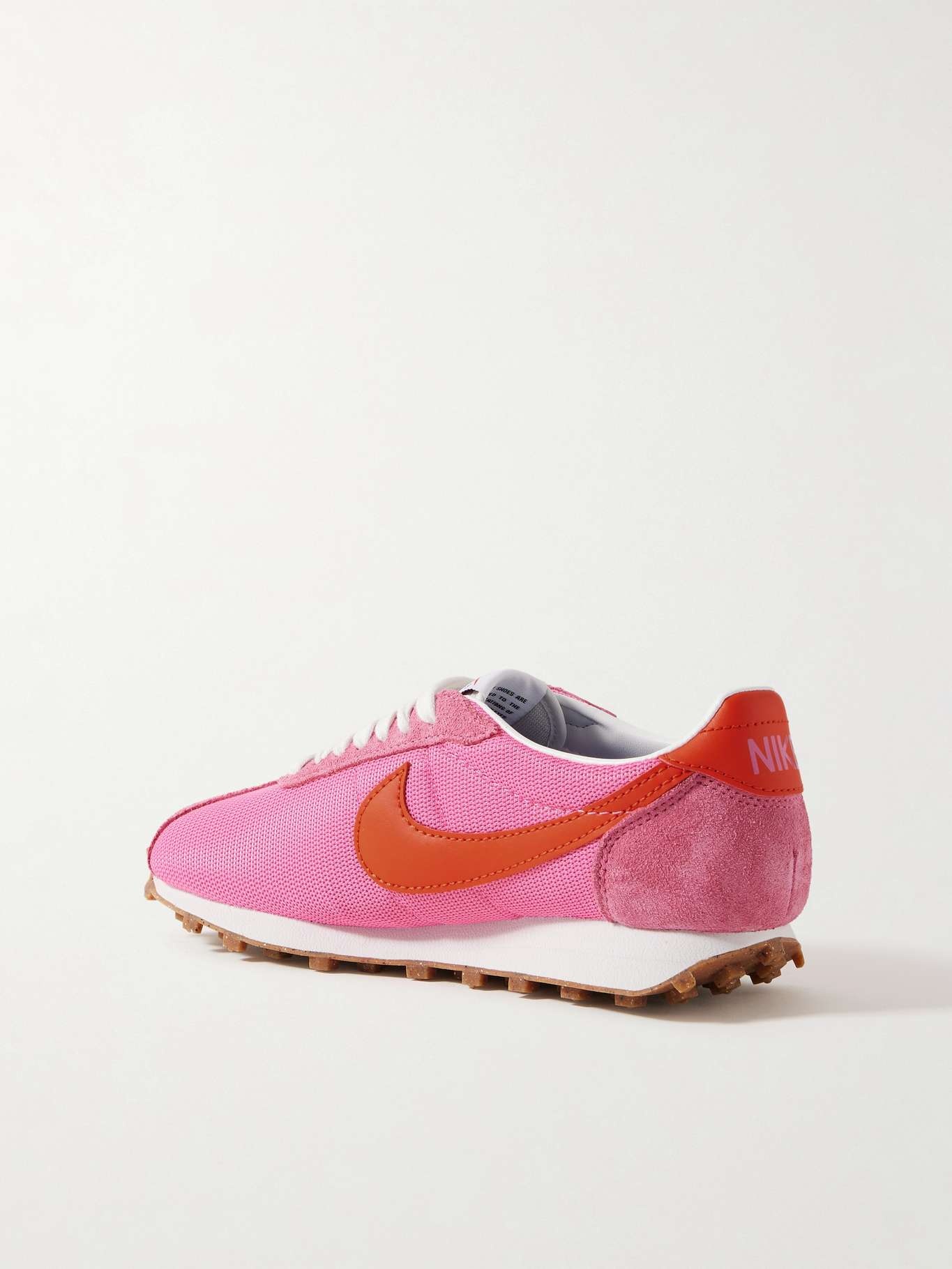 LD-1000 leather and brushed suede-trimmed mesh sneakers Pink - 3