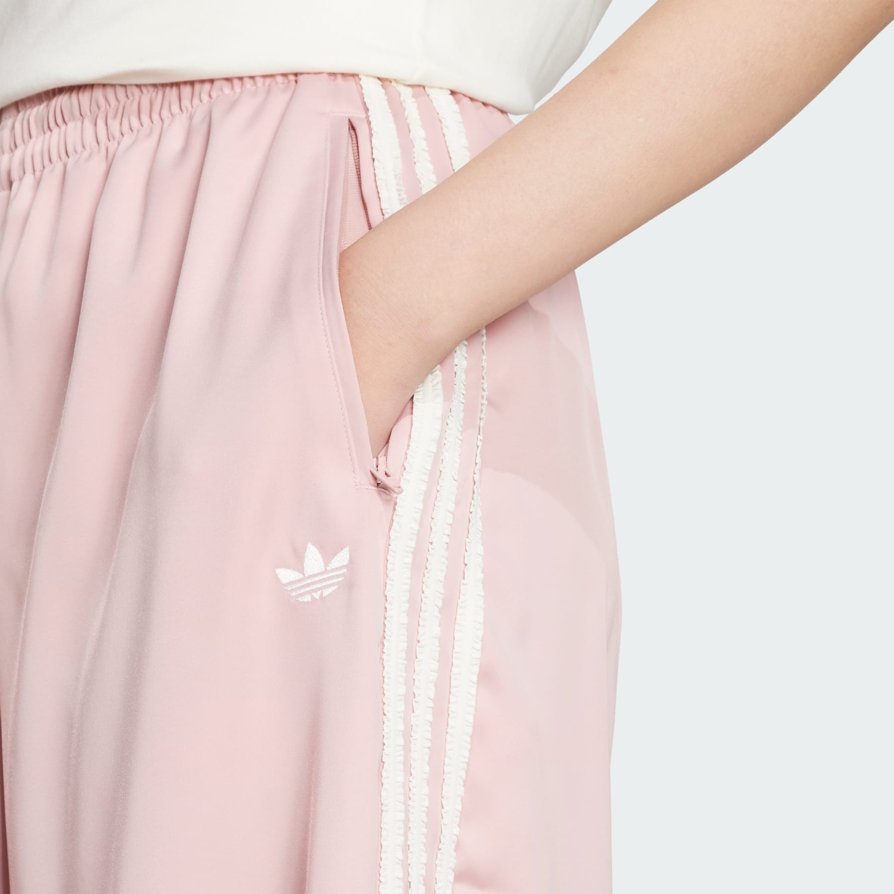 adidas Originals Satin Wide Leg Pants Ruffle 3-Stripes - 5