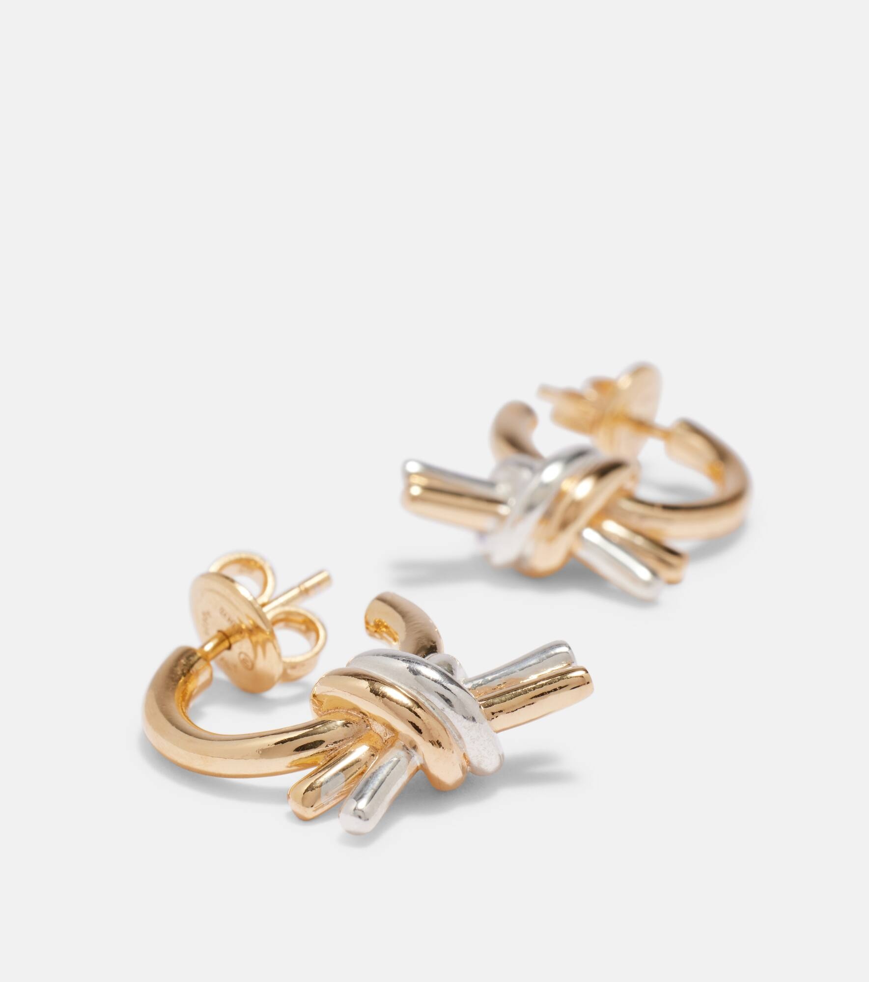 Knot 18kt gold and sterling silver earrings - 4