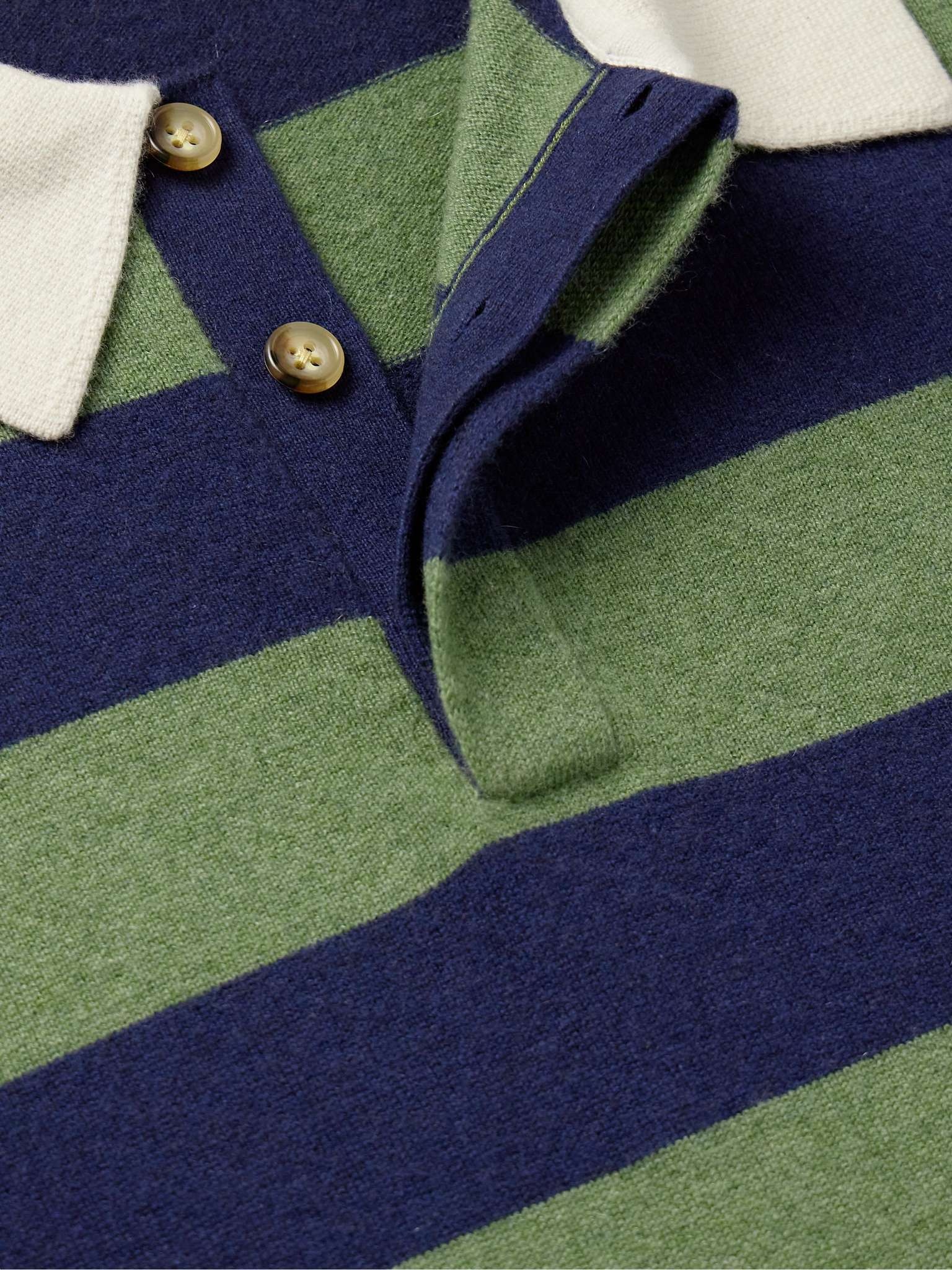 Rugby Striped Cashmere Polo Shirt - 4