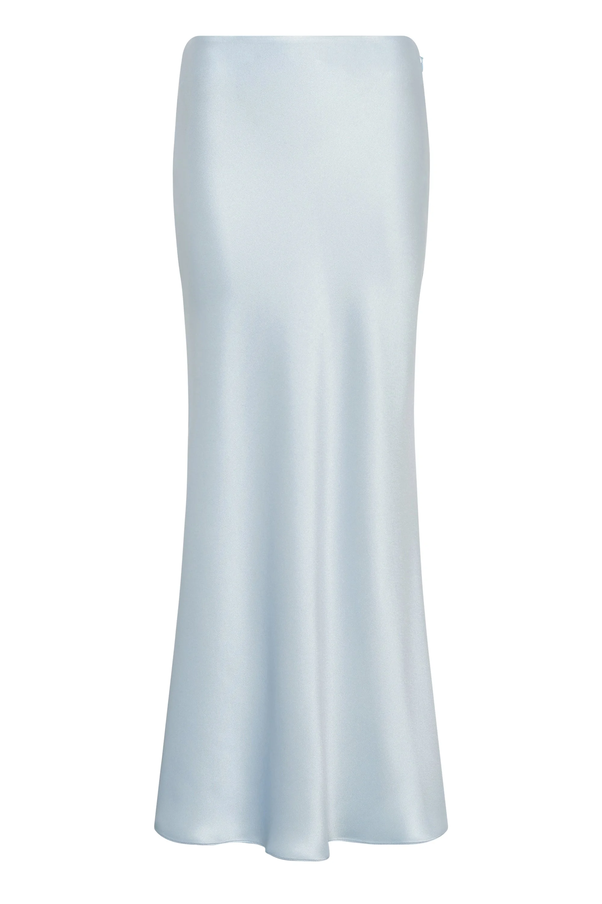 Frei Maxi Skirt in Light Blue Silk Satin - 1