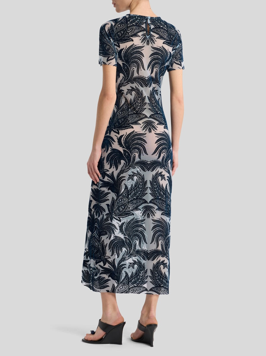 FLOCKED TULLE SHEATH DRESS - 4