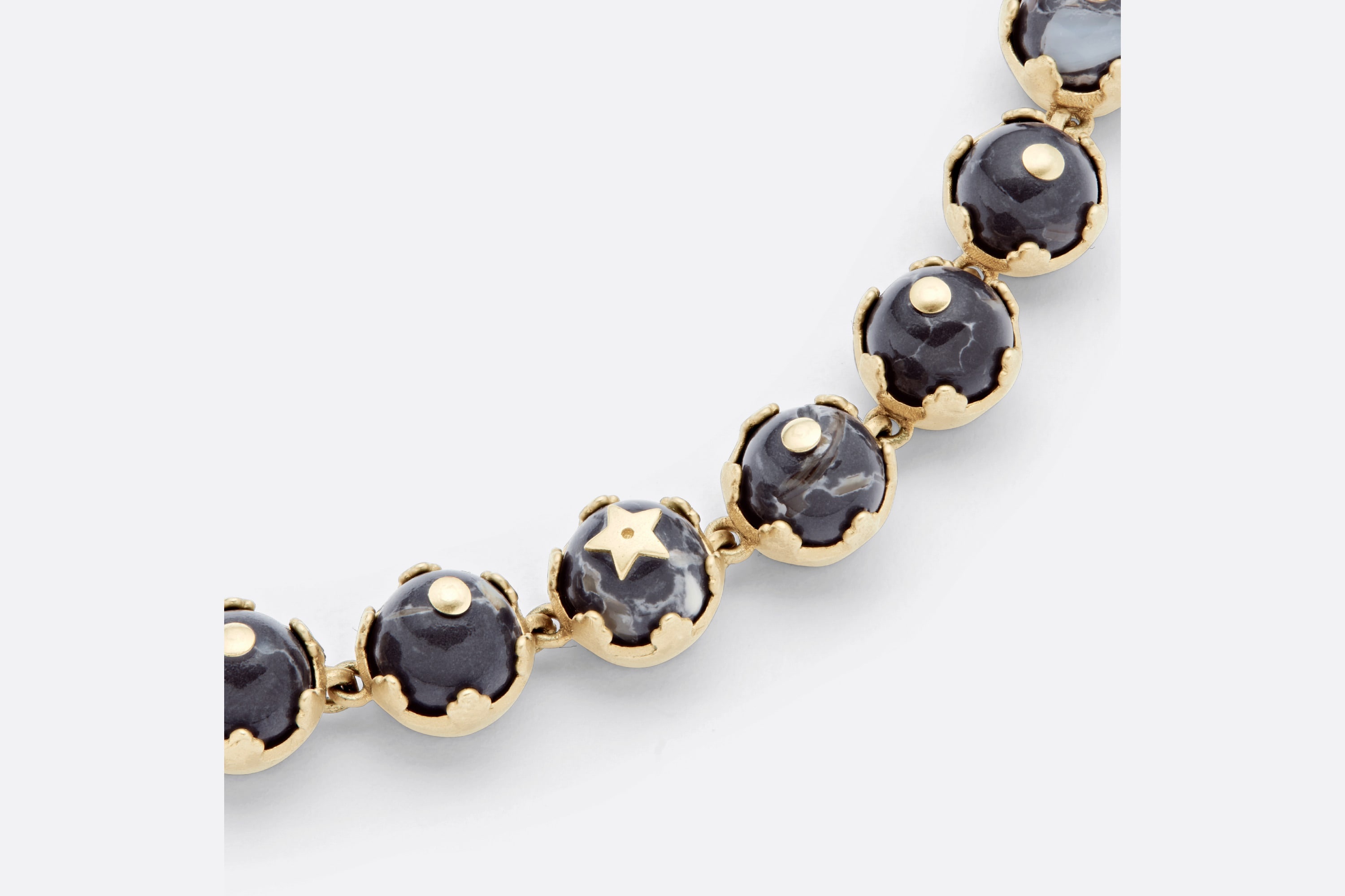 Plan de Paris Bracelet Gold-Finish Metal and White Resin Pearls