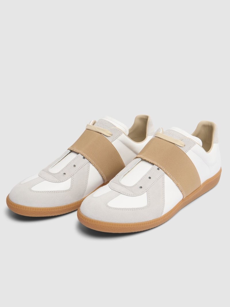 Replica leather sneakers w/elastic band - 3