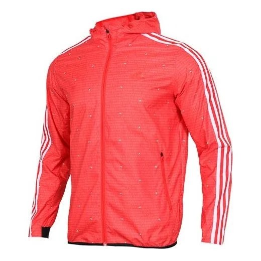adidas Wb Aop 3s Woven Casual Sports Hooded Jacket Red DW4623 - 1