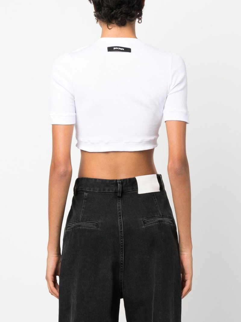 logo-patch cropped T-shirt 4