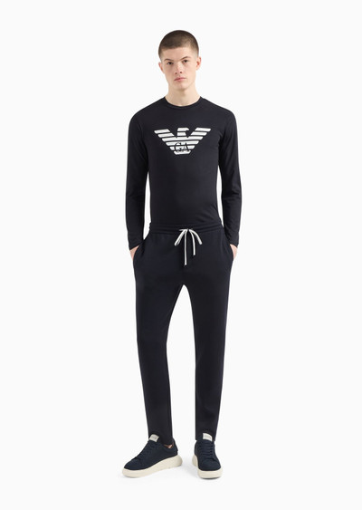 EMPORIO ARMANI Pima-jersey jumper with printed logo outlook