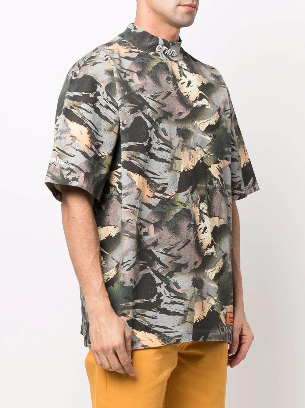 camouflage mock-neck T-shirt - 3