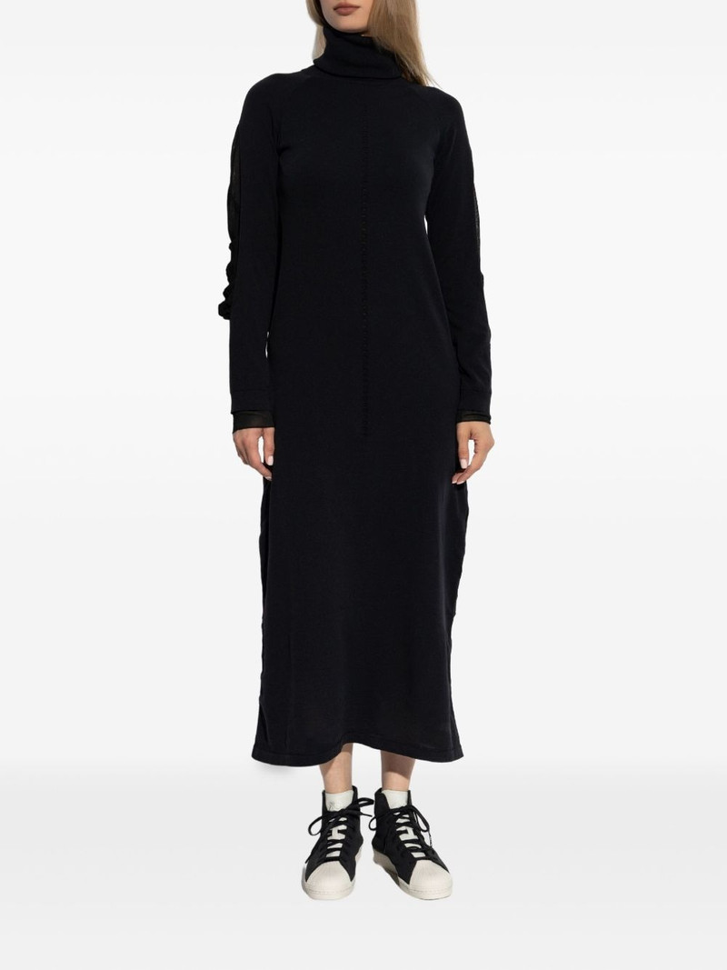 Y-3 turtleneck mesh-insert dress outlook