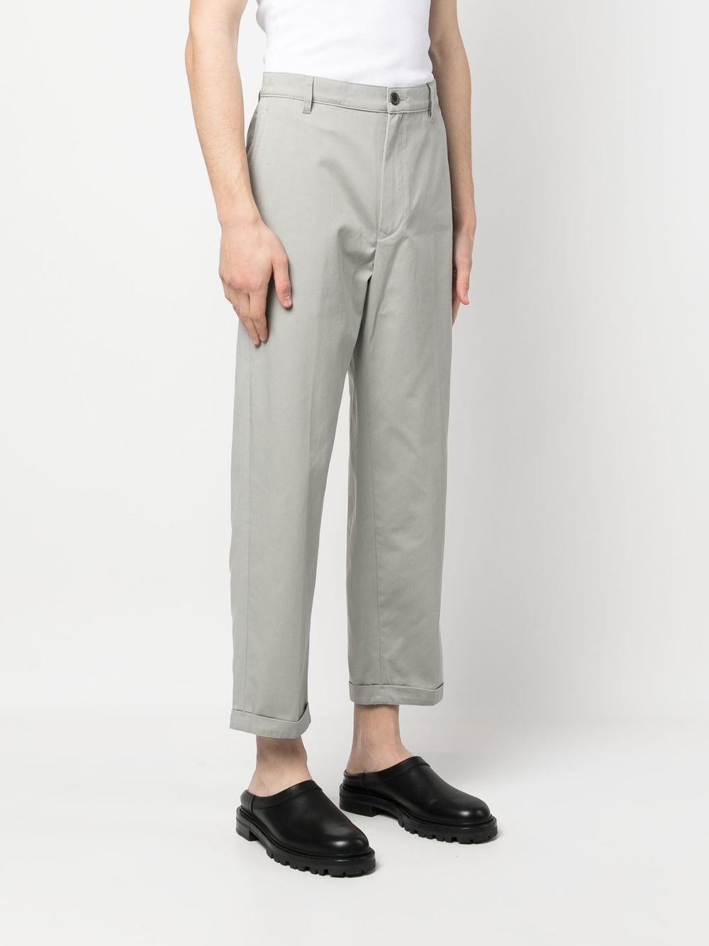 logo-patch cropped chinos - 3