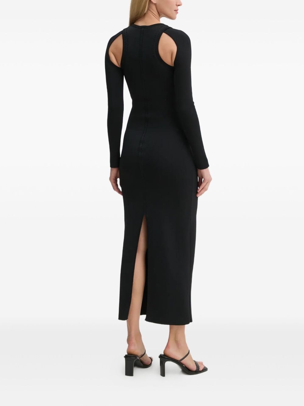 cut-out long-sleeved dress - 4