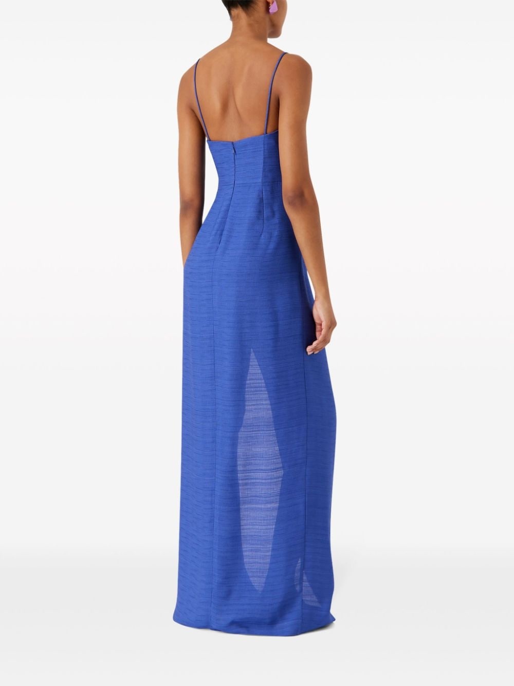 knotted V-neck gown - 3