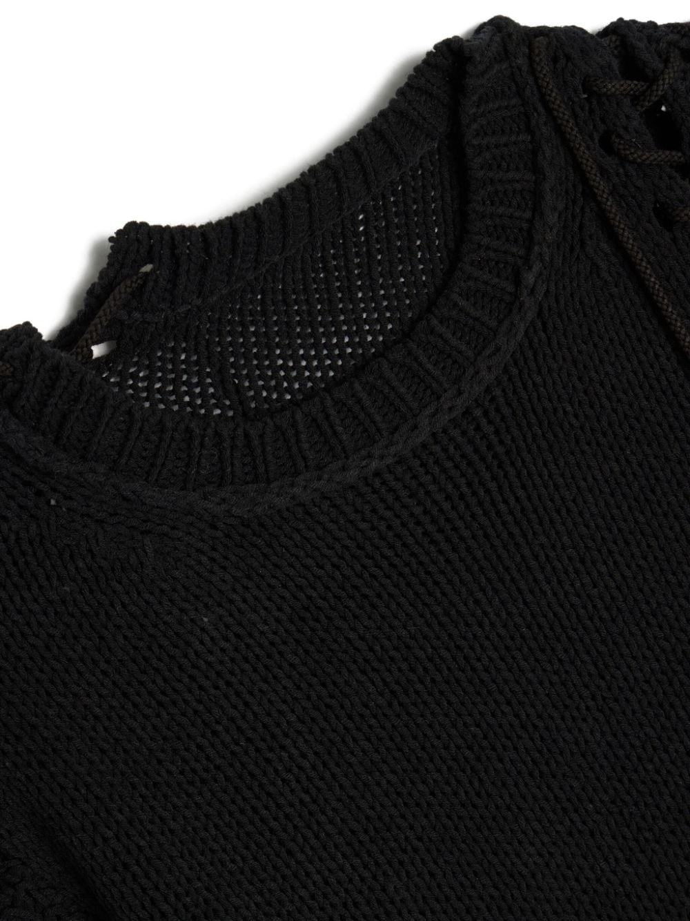 lace-up distressed jumper - 4