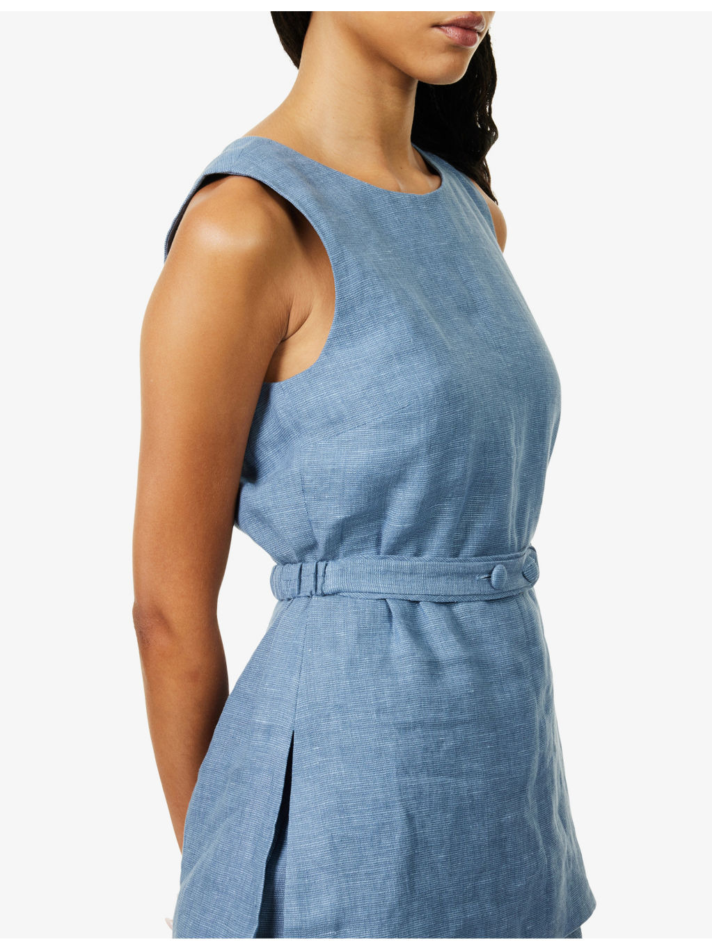 Thea Sleeveless Linen Tunic Top - 5