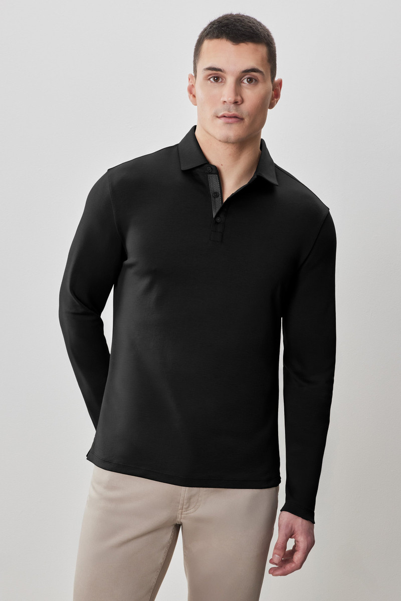 The Barakett Long Sleeve Herringbone Polo 1