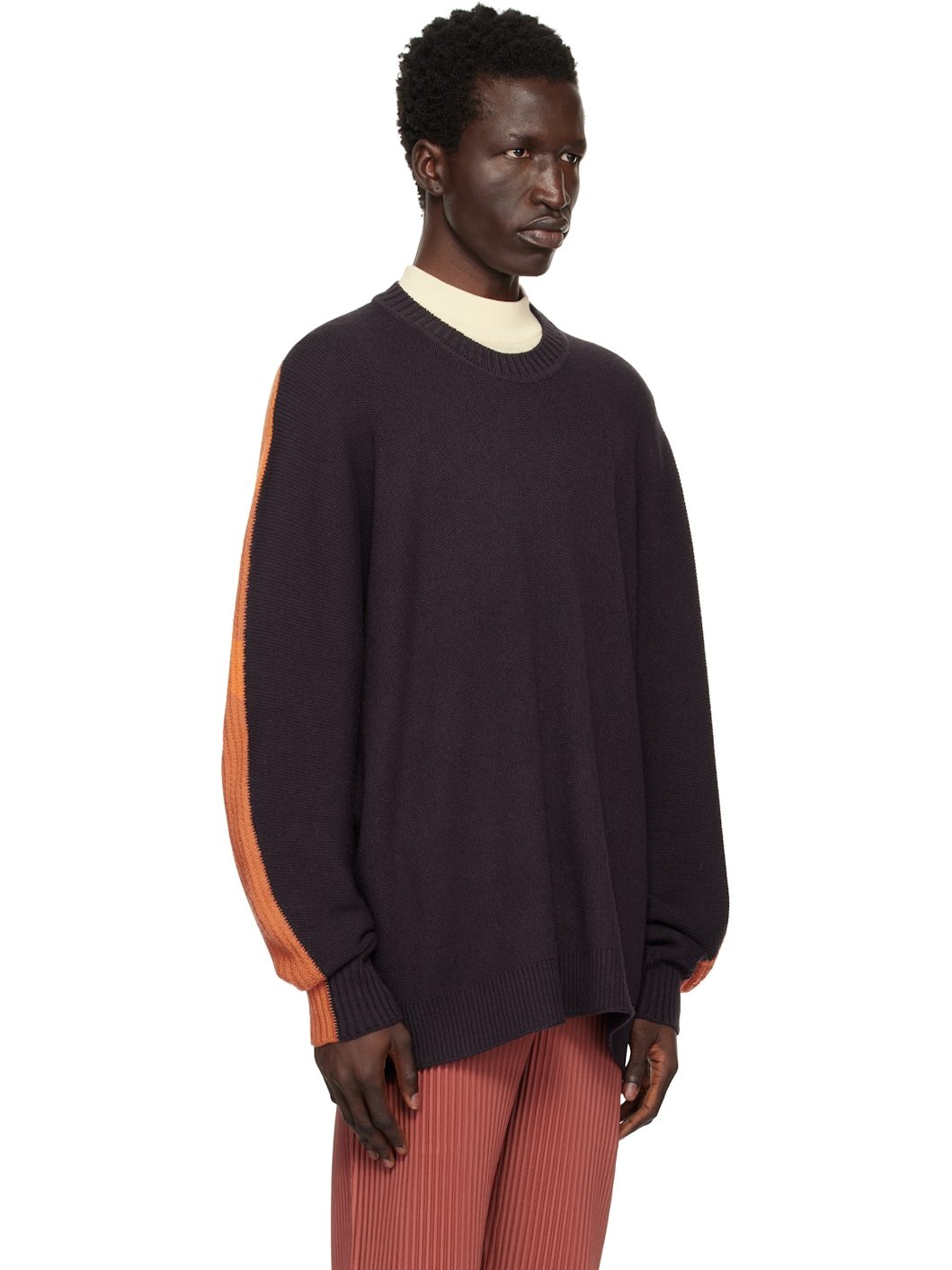 Brown Drawing Knit Sweater - 2