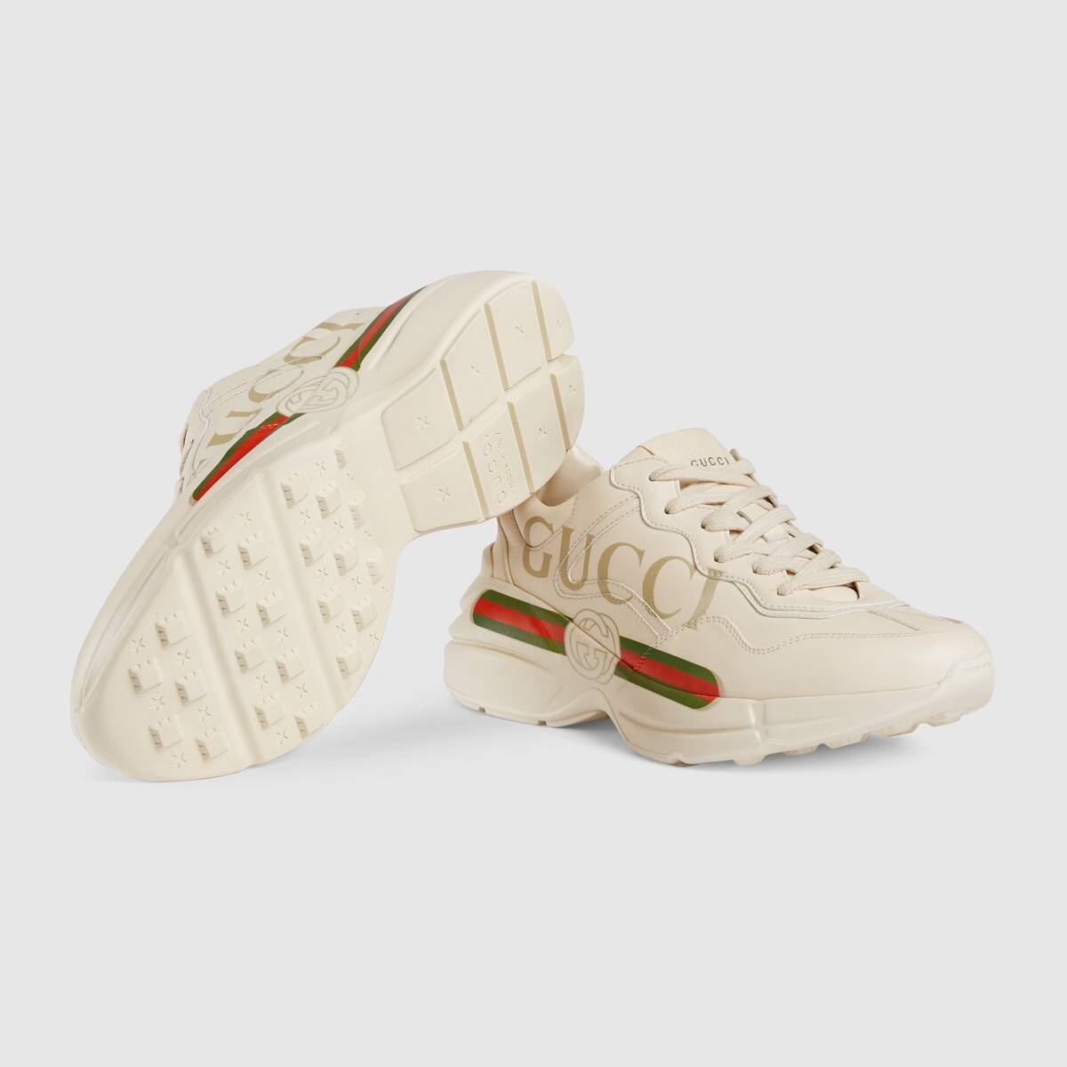 Women's Rhyton Gucci logo leather sneaker - 6