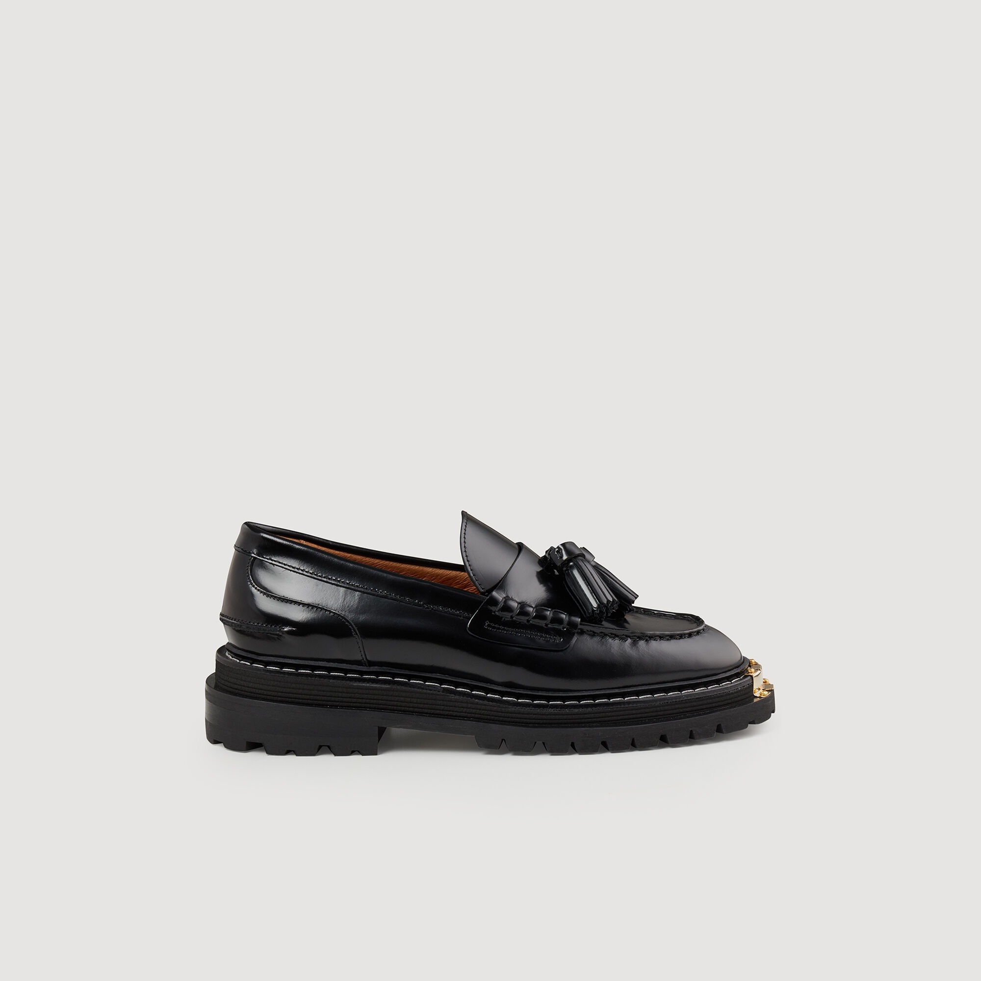 THICK-SOLED LEATHER LOAFERS - 1