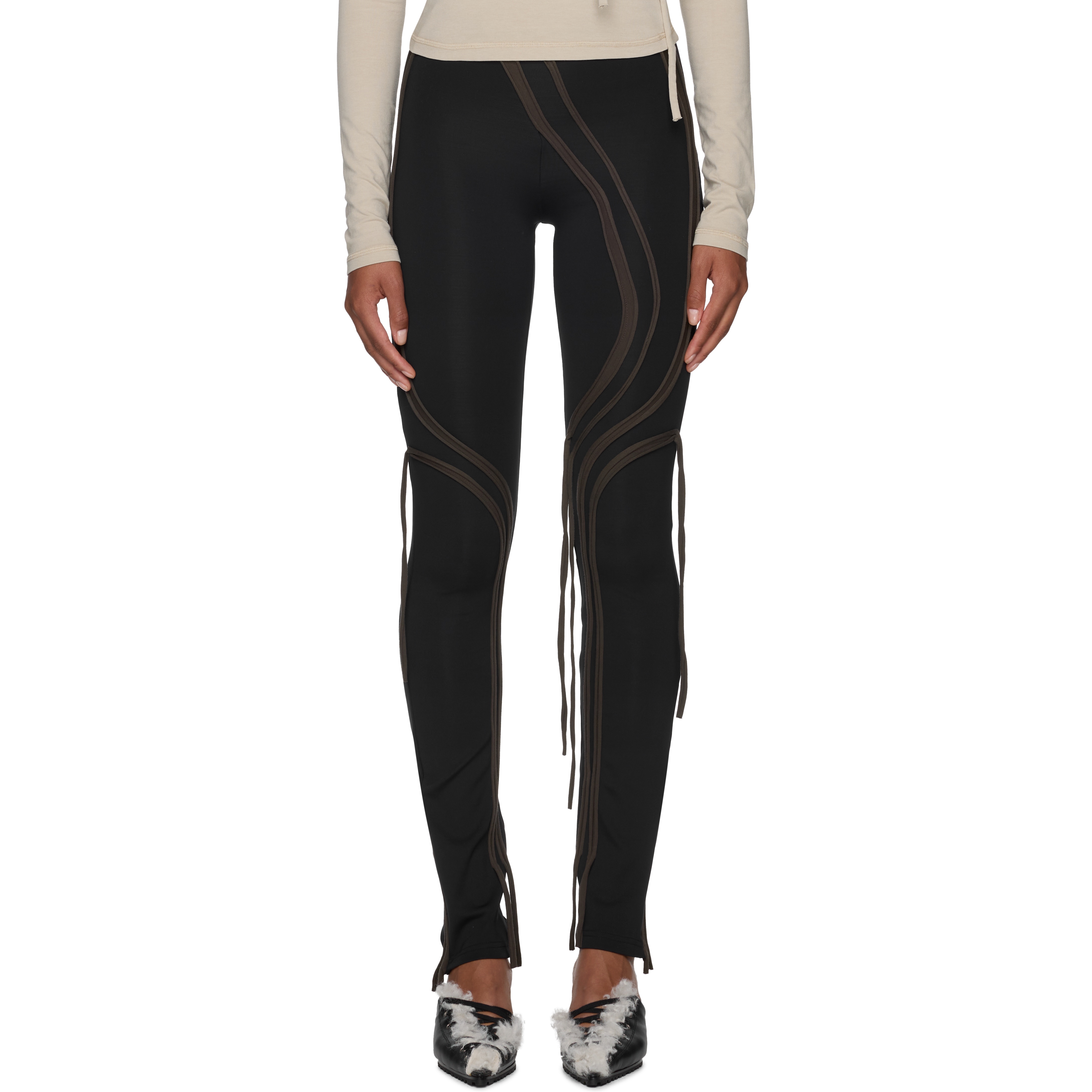 Appliqué Strappy Leggings - 1
