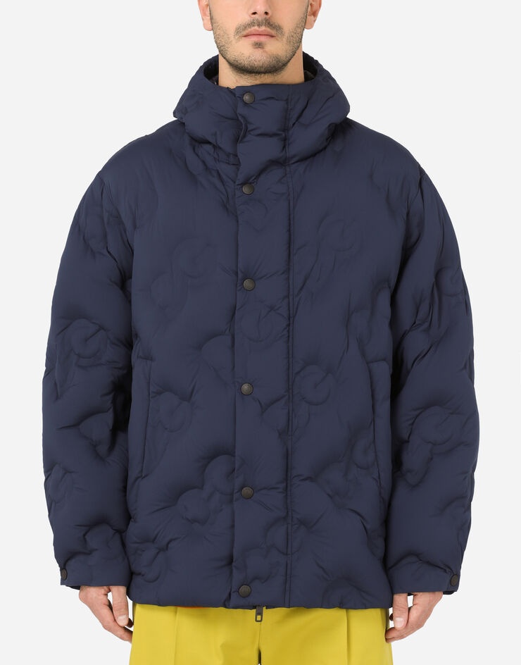 Hooded quilted nylon jacket with DG logo - 1