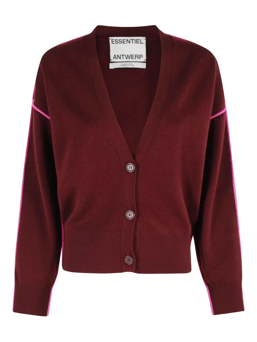 contrast-trim cardigan - 1