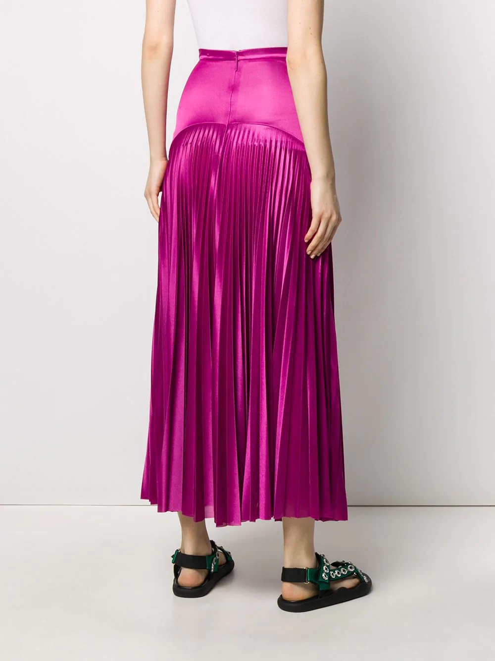 long satin pleated skirt - 4