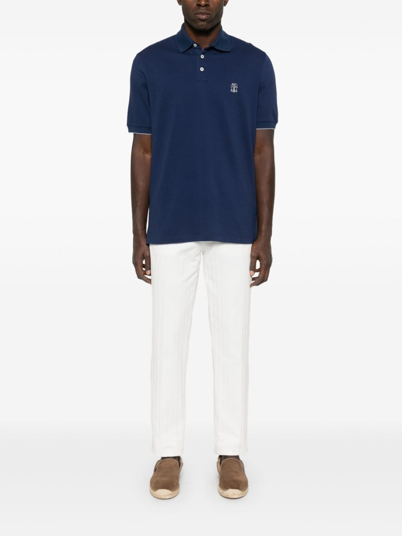 Brunello Cucinelli logo-print polo shirt outlook