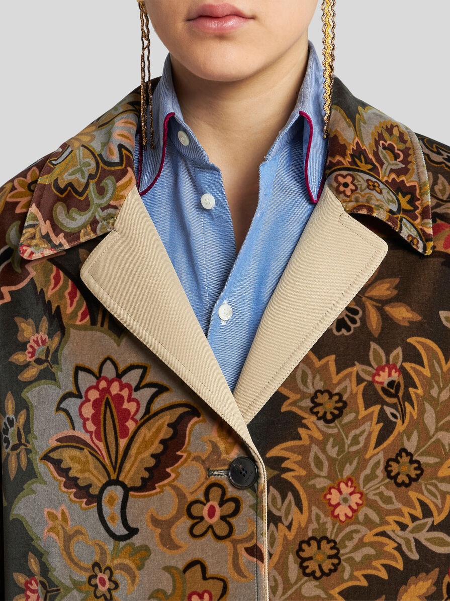 FLORAL PAISLEY VELVET COAT - 2