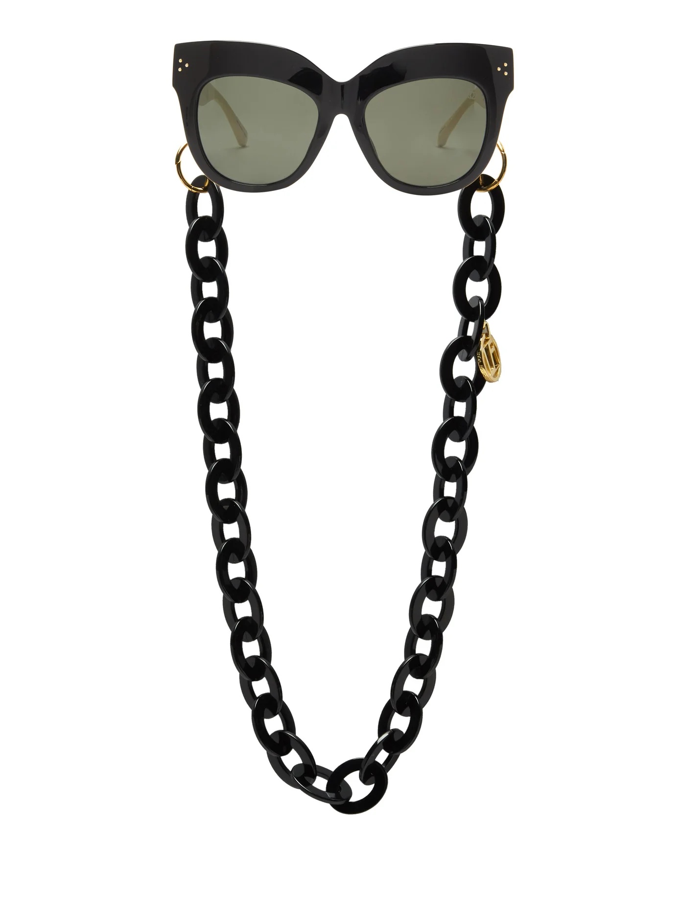 Dunaway oversized acetate sunglasses and chain - 1