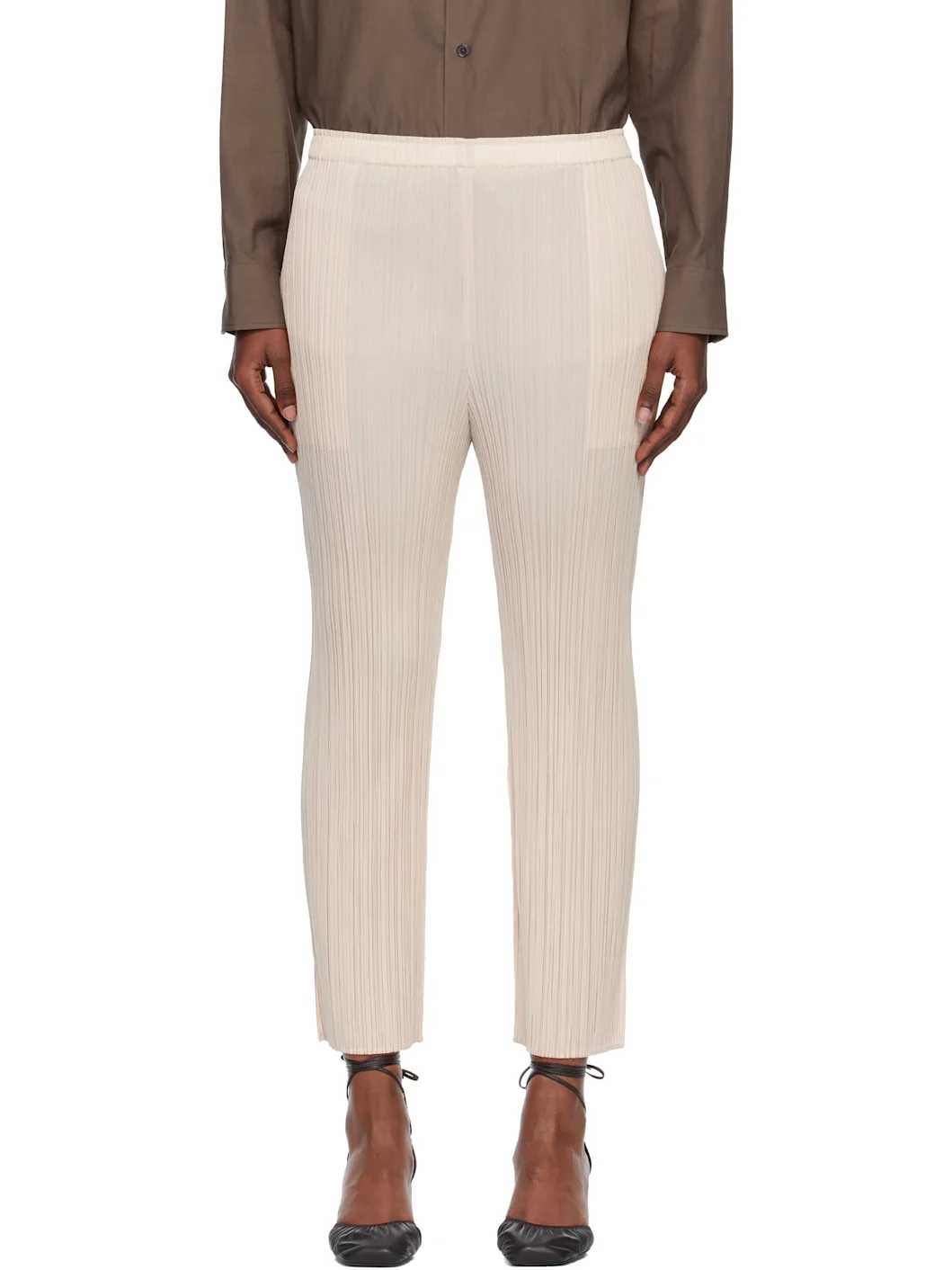Beige Monthly Color July Trousers - 1