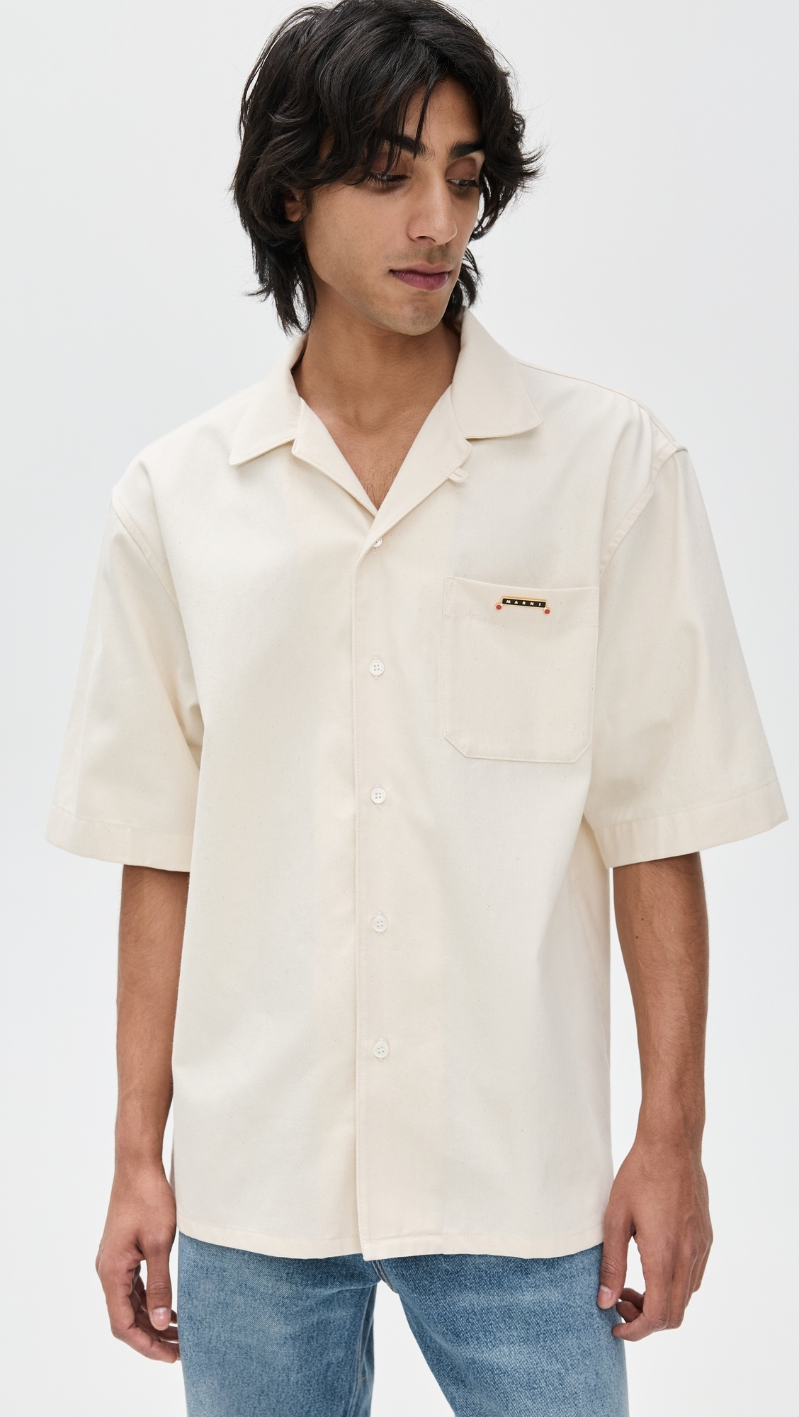 Light Denim Bowling Shirt - 1