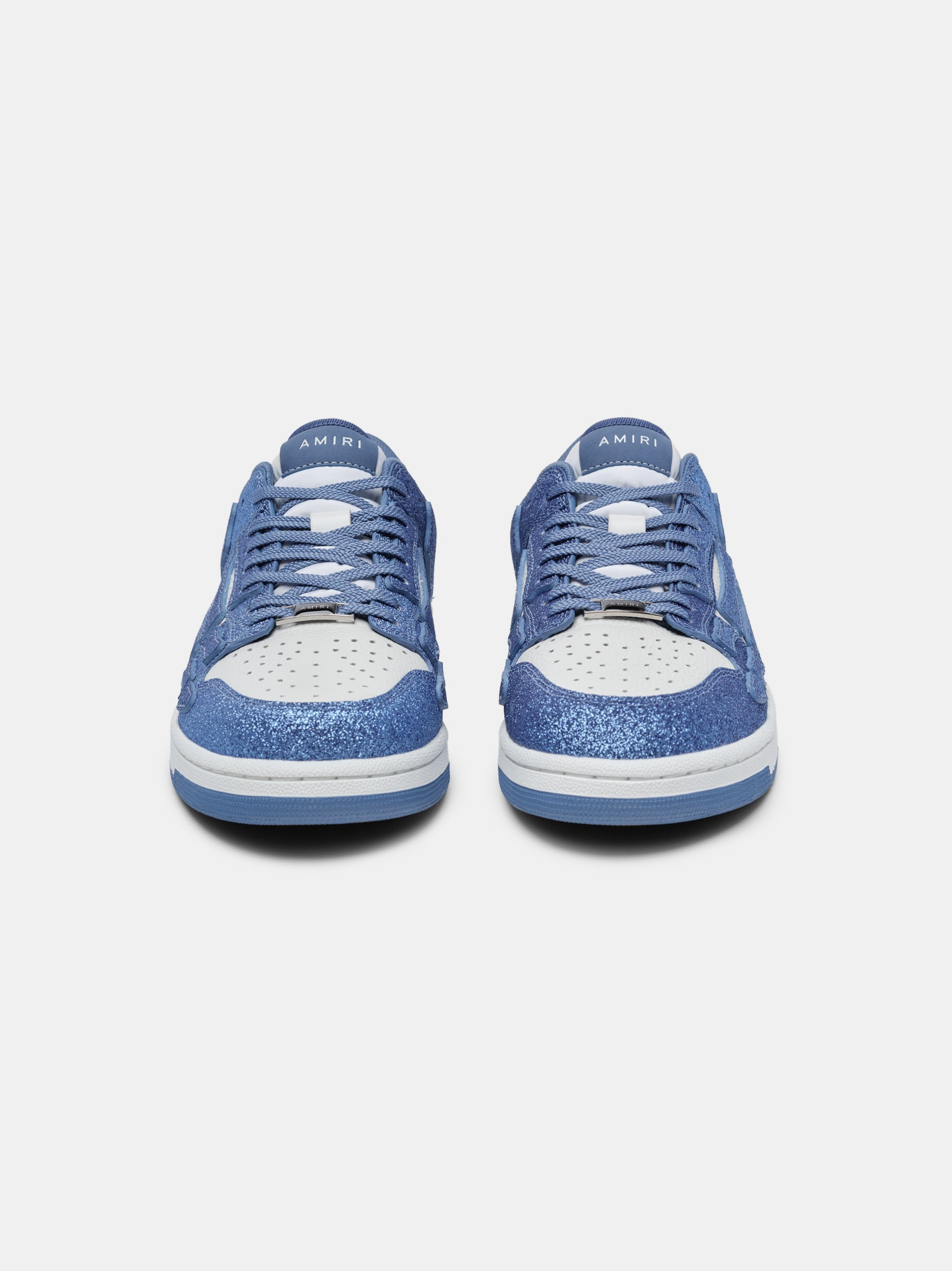 【AMIRI】White&Blue Shimmer Skel Top Low Sneakers AMIRI White & Blue Shimmer Skel Top Low Sneakers Amiri